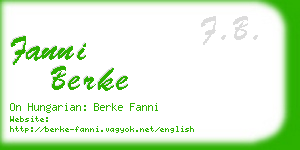 fanni berke business card